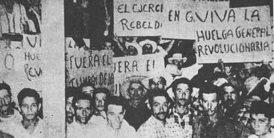 Manifestación popular de bienvenida a los delegados a la Conferencia Azucarera, en General Carrillo, diciembre de 1958.
