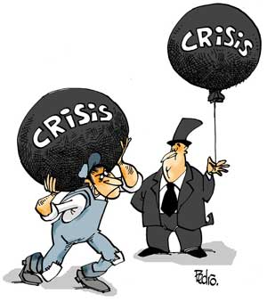 Crisis económica y financiera. Caricatura de Pedro Méndez.