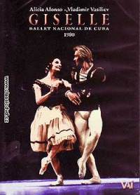 Portada del DVD Giselle, en la interpretación de Alicia Alonso y Vladimir Vasiliev, en 1980.