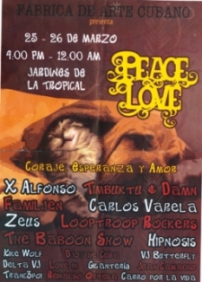 Festival Peace and Love, La Habana. Cartel.